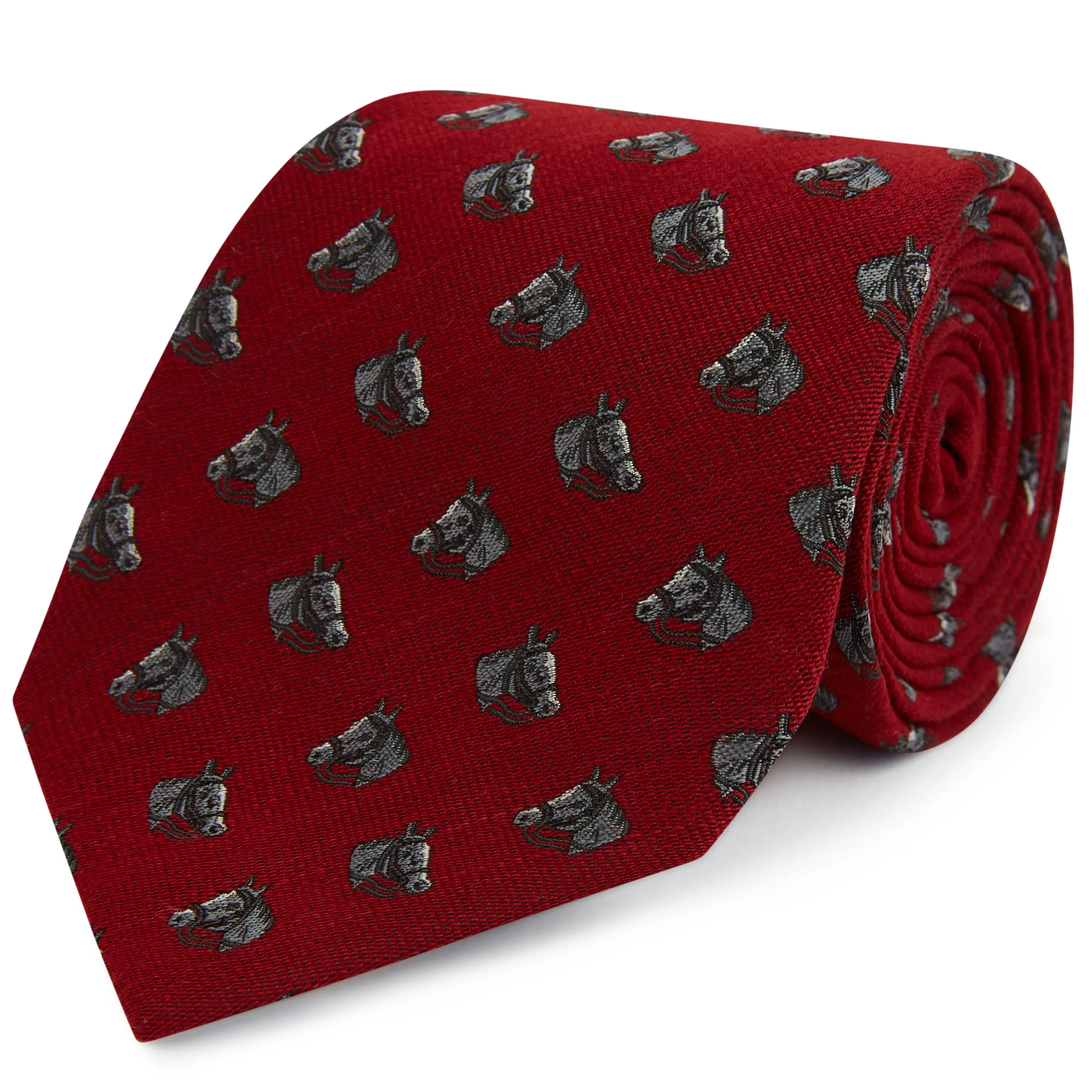 Red Horse Woven Silk Tie