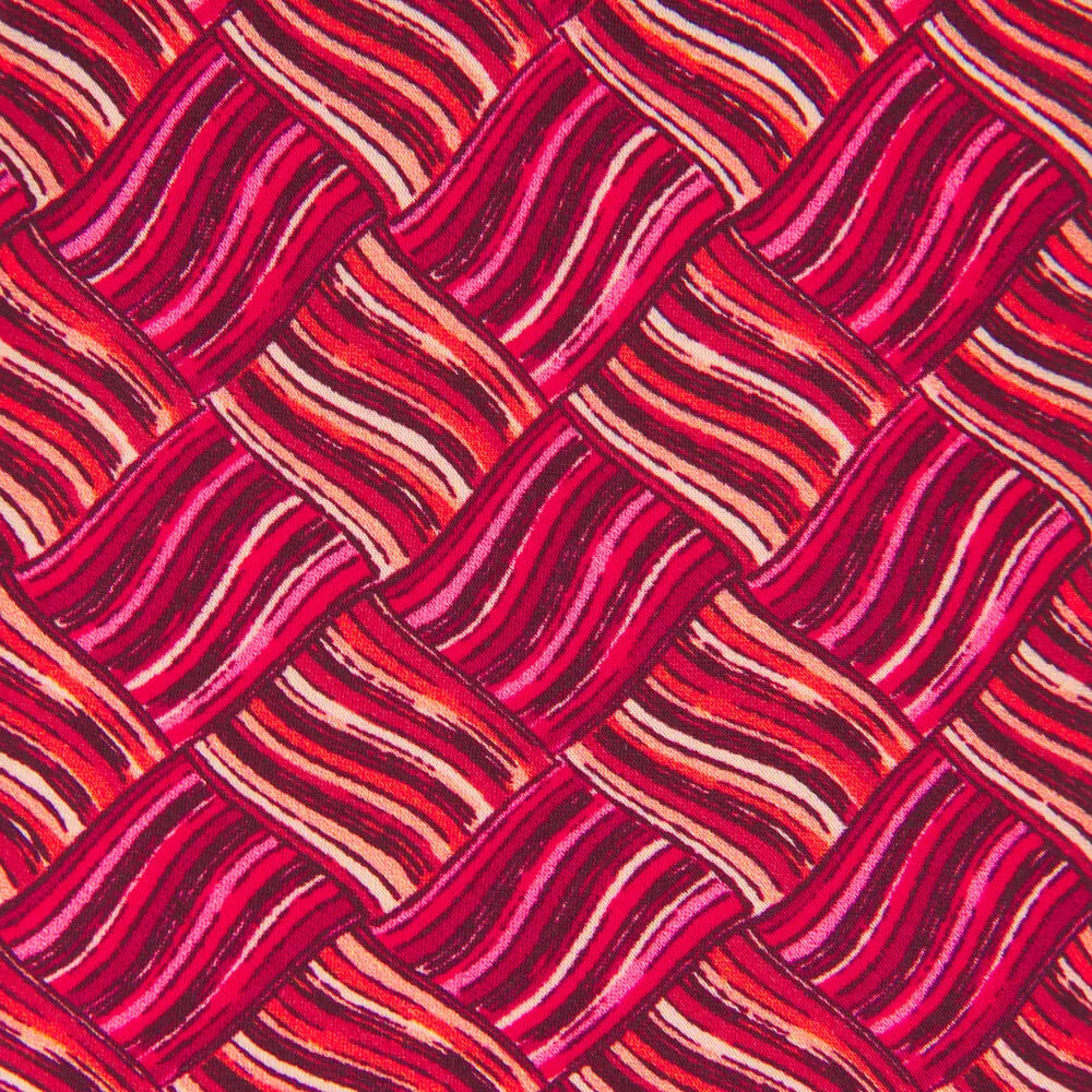 Red Orange and Pink Abstract Motif Silk Tie