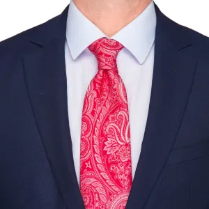 Regal Paisley Red Twill Silk Tie