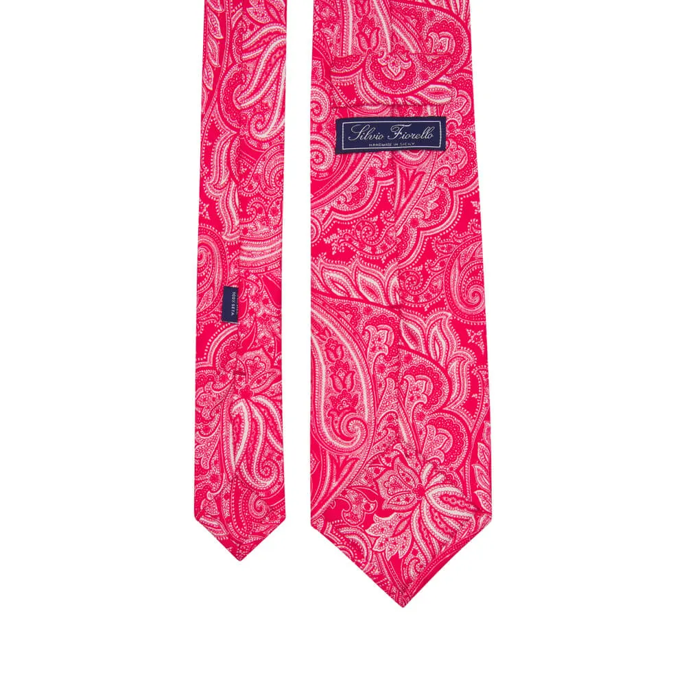 Regal Paisley Red Twill Silk Tie