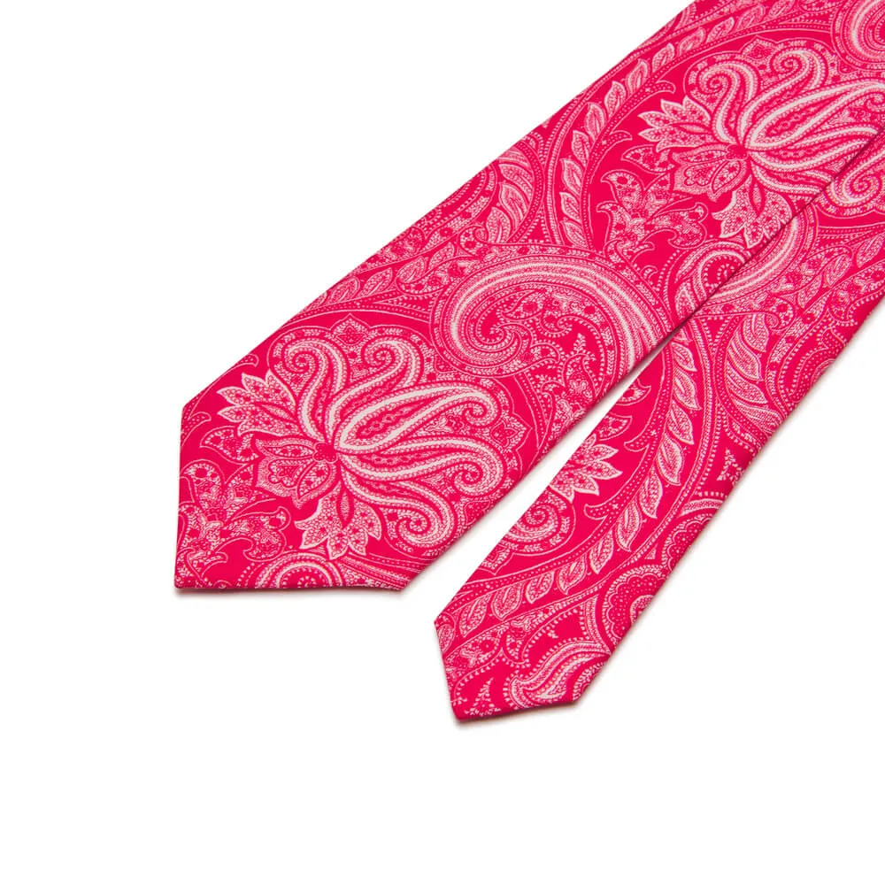 Regal Paisley Red Twill Silk Tie