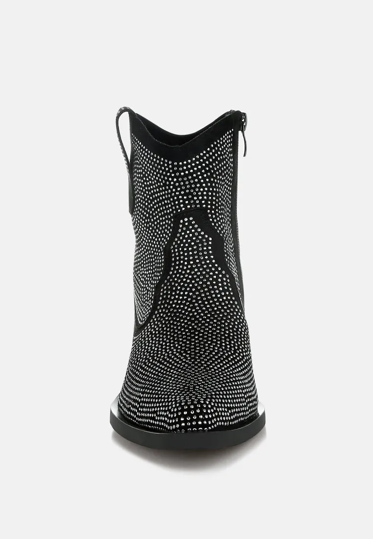Rhinestones Embellished Cowboy Boots By RAG