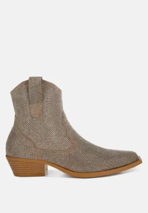 Rhinestones Embellished Cowboy Boots By RAG