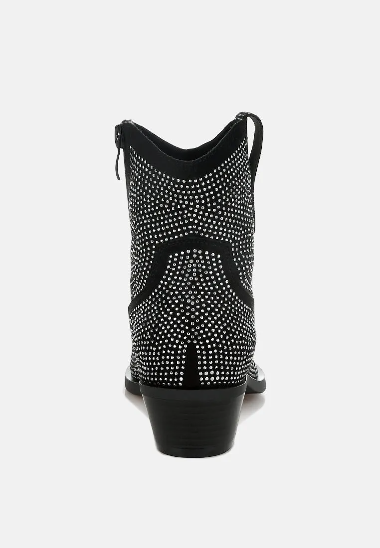 Rhinestones Embellished Cowboy Boots By RAG