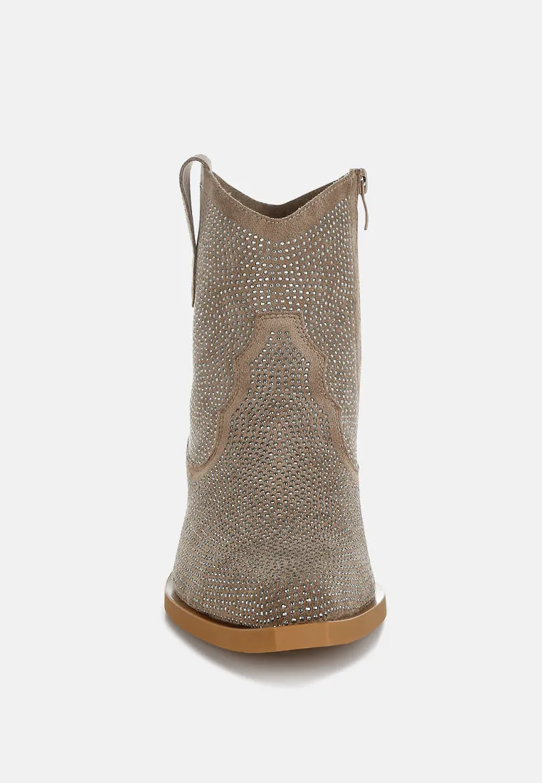 Rhinestones Embellished Cowboy Boots By RAG