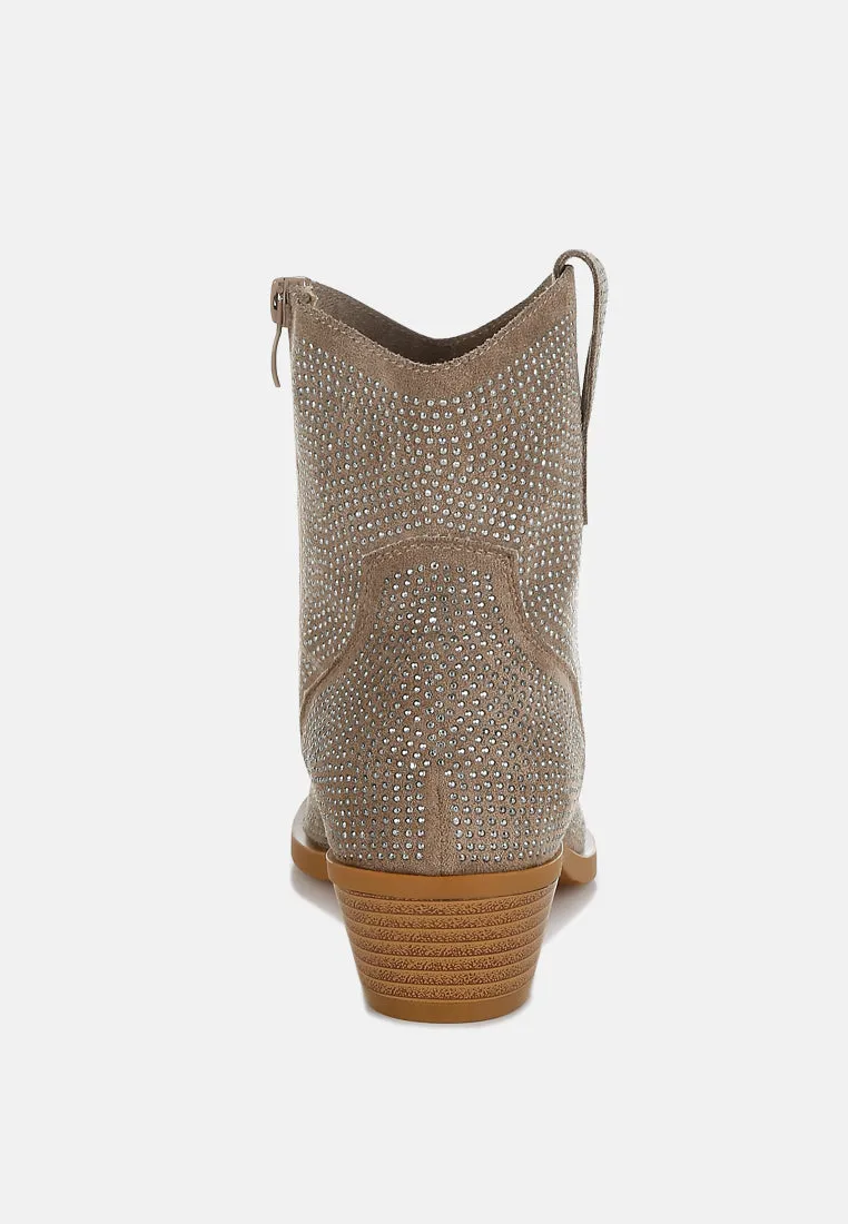 Rhinestones Embellished Cowboy Boots By RAG