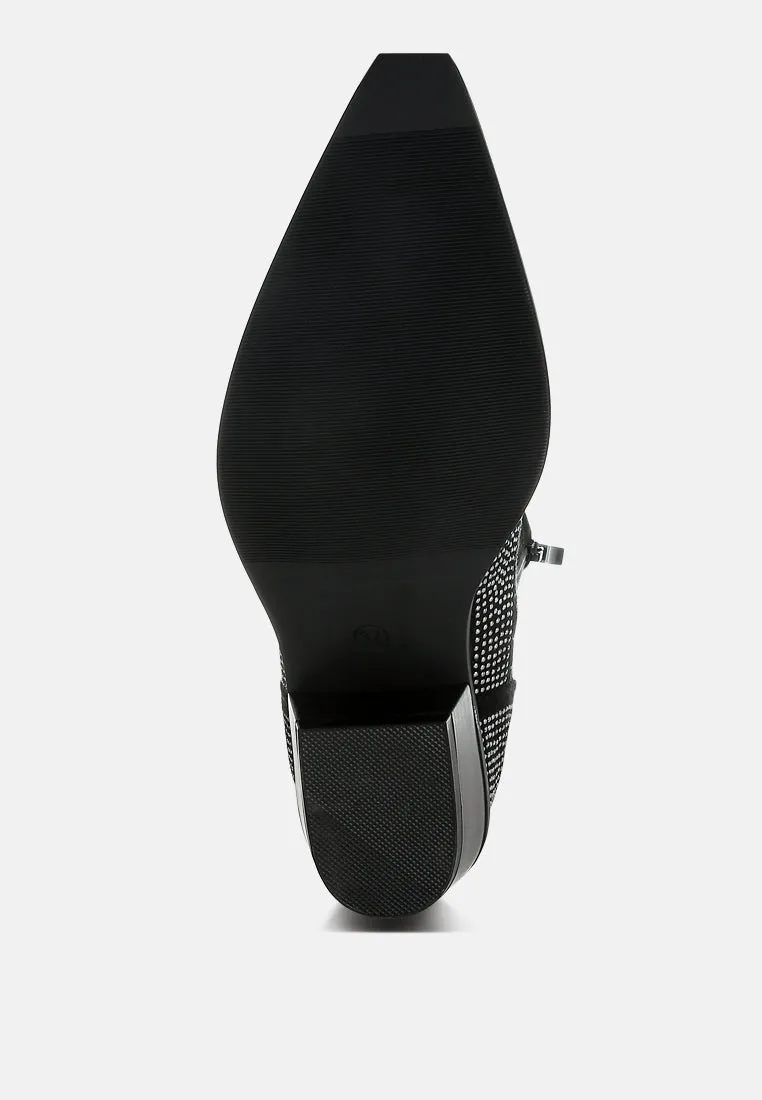 Rhinestones Embellished Cowboy Boots By RUW