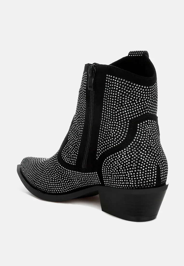 Rhinestones Embellished Cowboy Boots By RUW