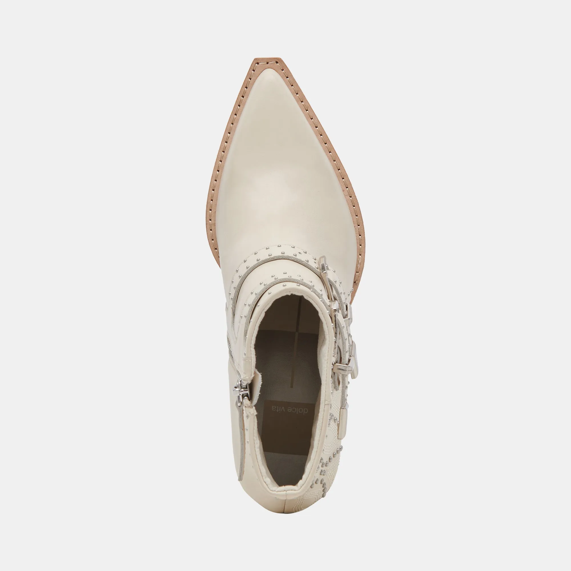 RONNIE BOOTIES IVORY LEATHER - re:vita