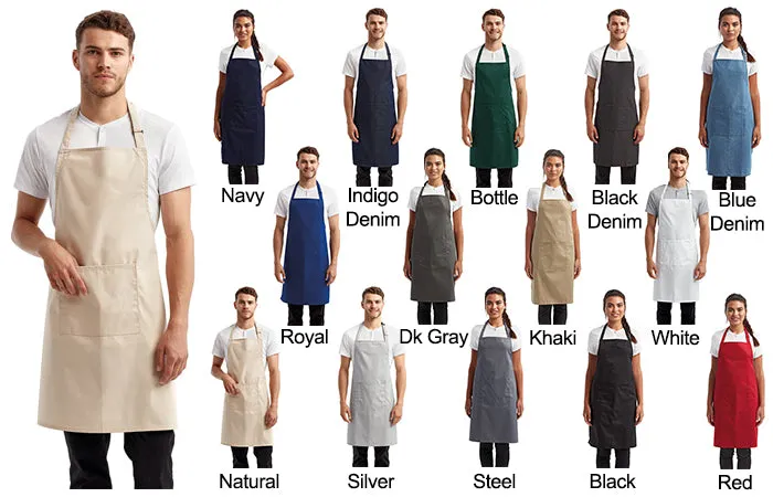 RP154 Unisex 'Colours' Recycled Bib Apron with Pocket
