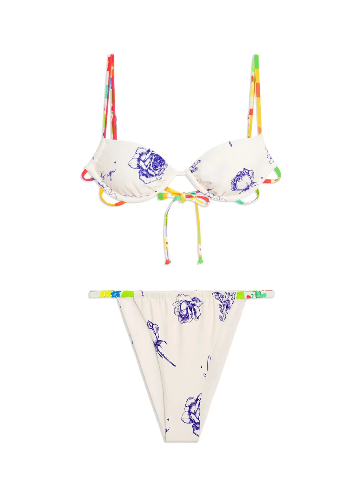 Ruched Underwire-Adjustable Ruched Bikini ::RET