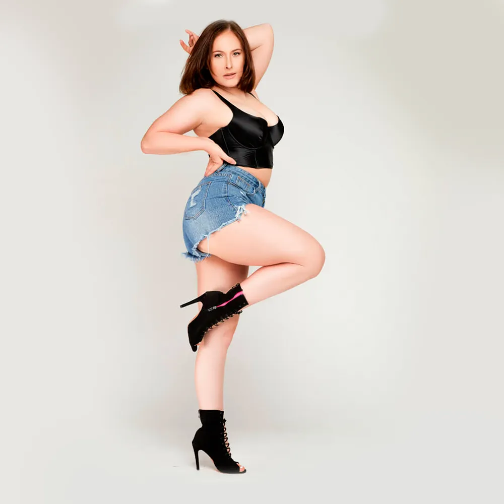 Rude Boy - By Kiira Harper - Open Toe Lace Up Dance Booties (Suede Sole)
