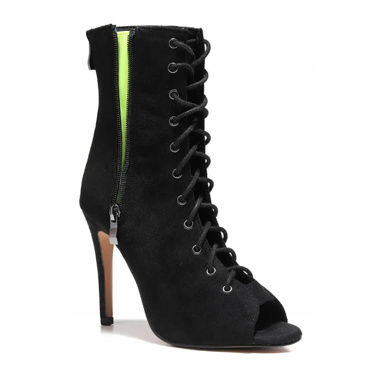 Rude Boy - Vegan By Kiira Harper - Open Toe Lace Up Dance Booties (Street Sole)