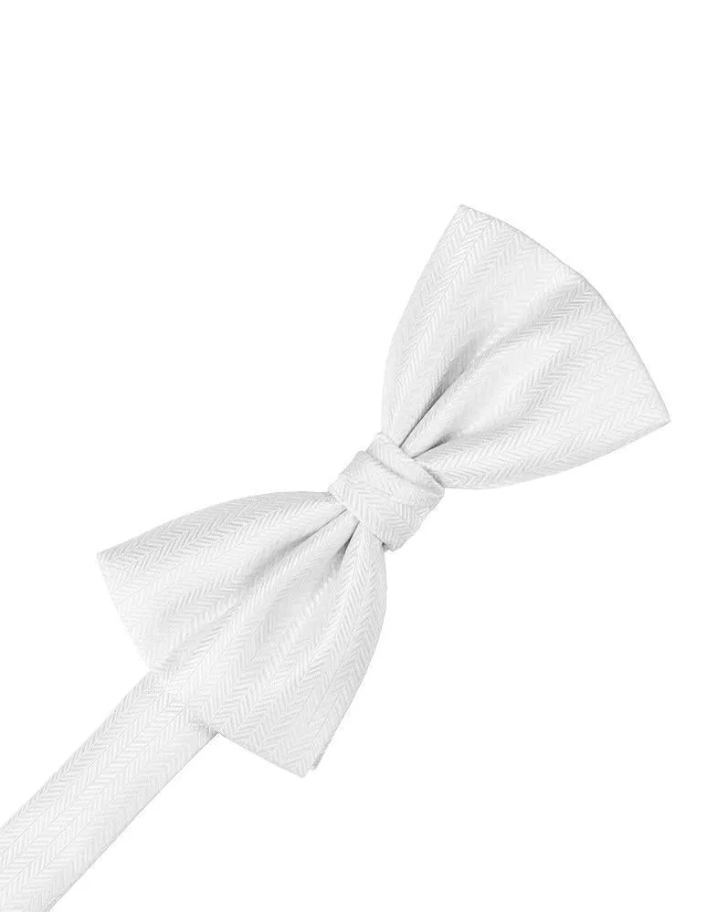 Sage Herringbone Bow Tie