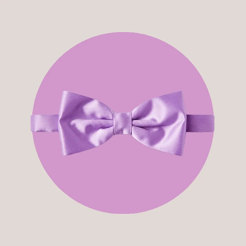 Satin Clip-On Bow Tie - Lavender