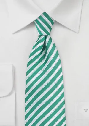 Sea Green Summer Striped Necktie