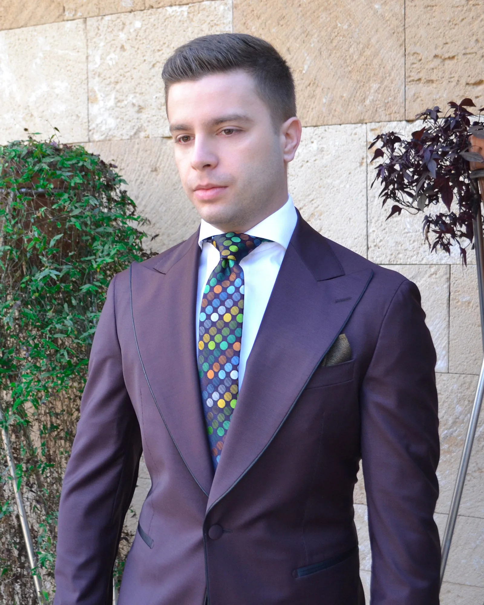 SERGIO ALVAJEE W18SA-HM-5 DARK BROWN ITALIAN SILK TIE