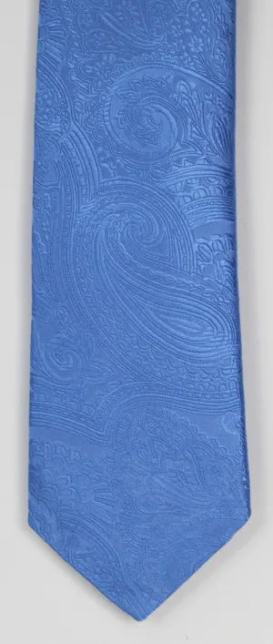SERICA SILK MID BLUE PAISLEY TIE
