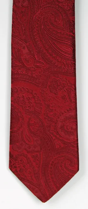 SERICA SILK RED PAISLEY TIE