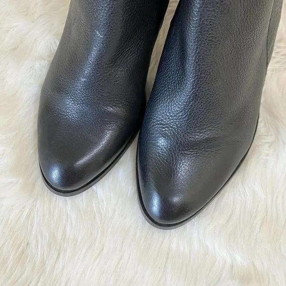 SEYCHELLES Caravan Open Back Booties SZ 8 Black Leather Buckle Detail Ankle Boot