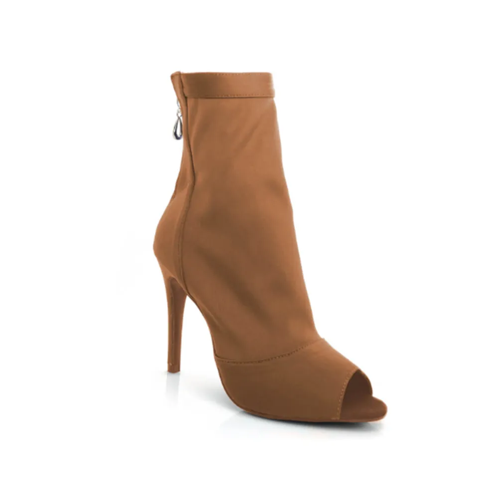 Shabina Solid Color - Stretch Lycra Sock Dance Booties (Suede Sole)