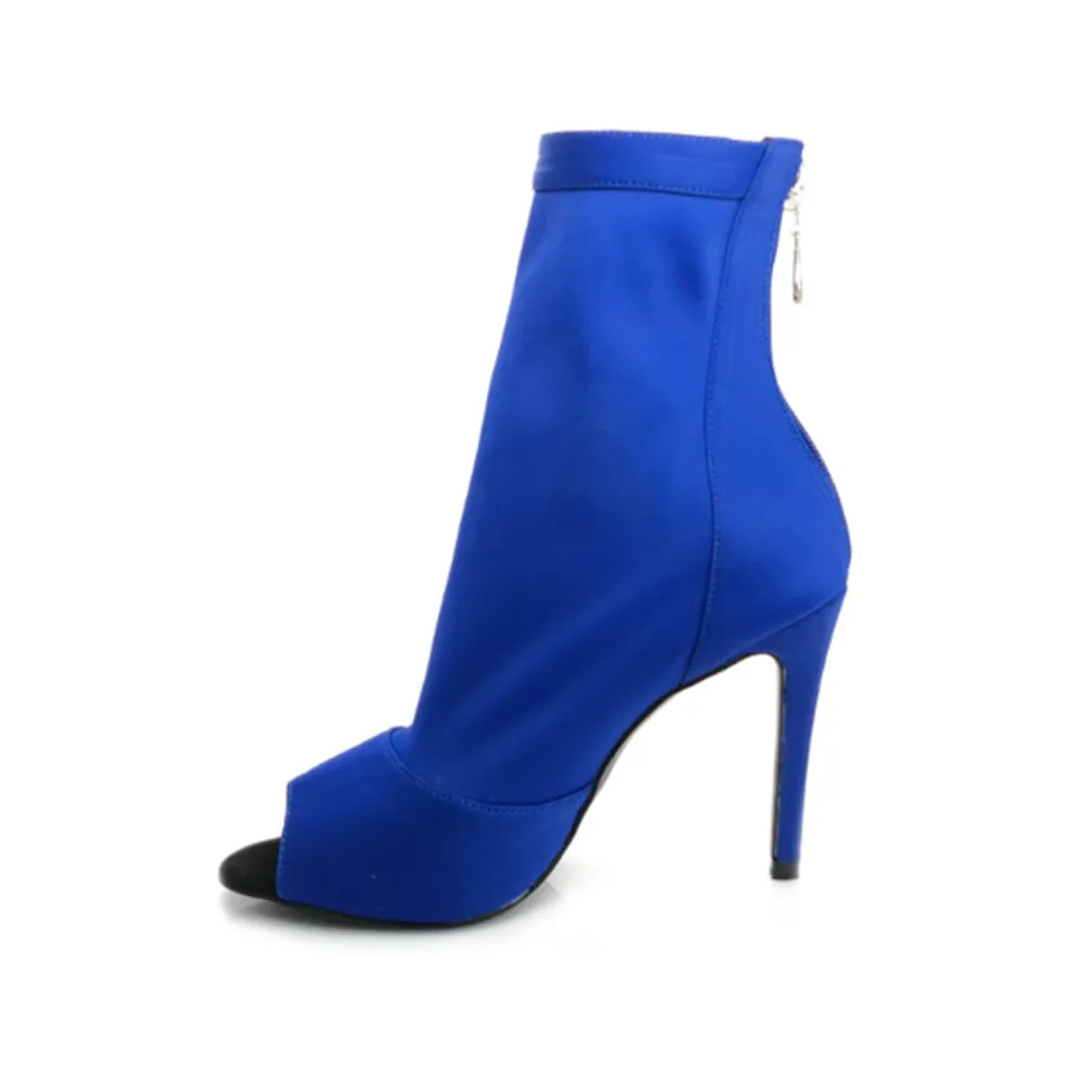 Shabina Solid Color - Stretch Lycra Sock Dance Booties (Suede Sole)