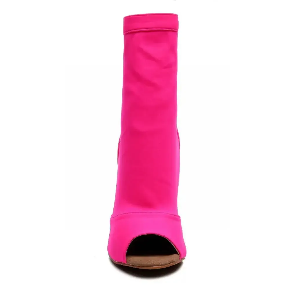 Shabina Solid Color (Vegan) - Stretch Lycra Sock Dance Booties (Street Sole)