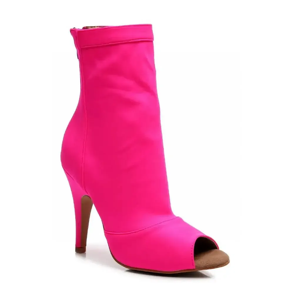 Shabina Solid Color (Vegan) - Stretch Lycra Sock Dance Booties (Street Sole)