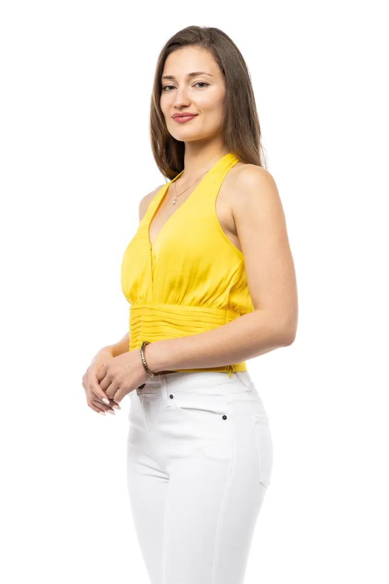 Shirred Waist Halter Top