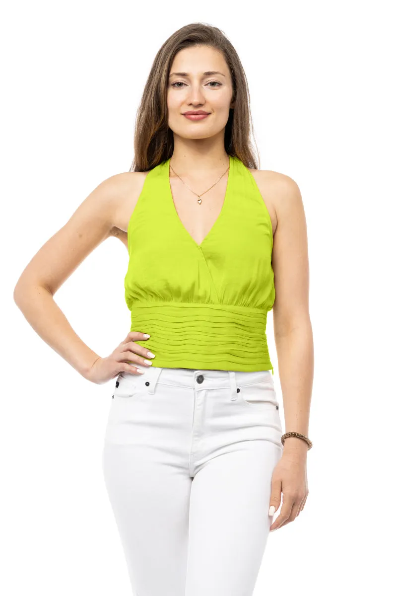 Shirred Waist Halter Top