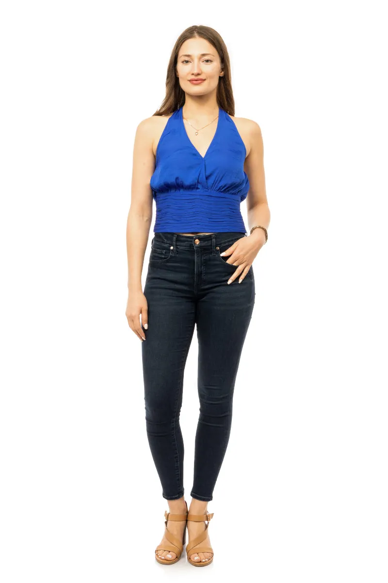 Shirred Waist Halter Top