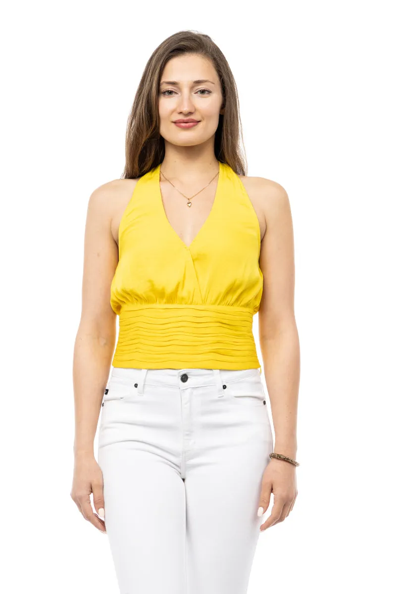 Shirred Waist Halter Top