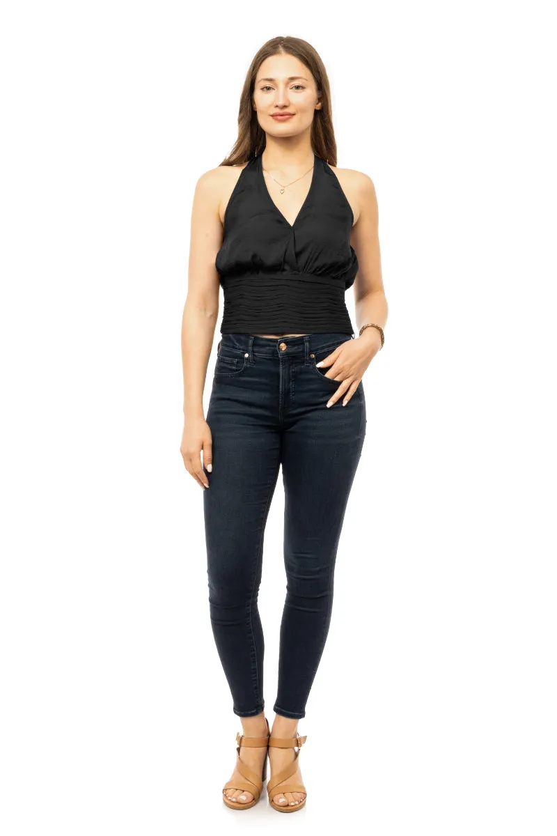 Shirred Waist Halter Top