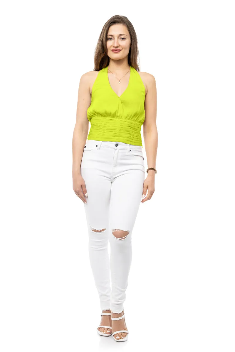 Shirred Waist Halter Top