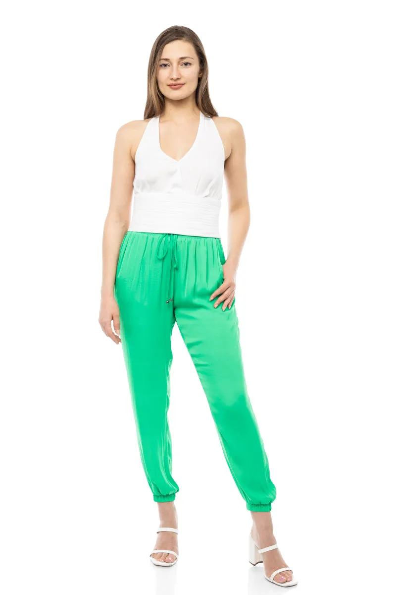 Shirred Waist Halter Top