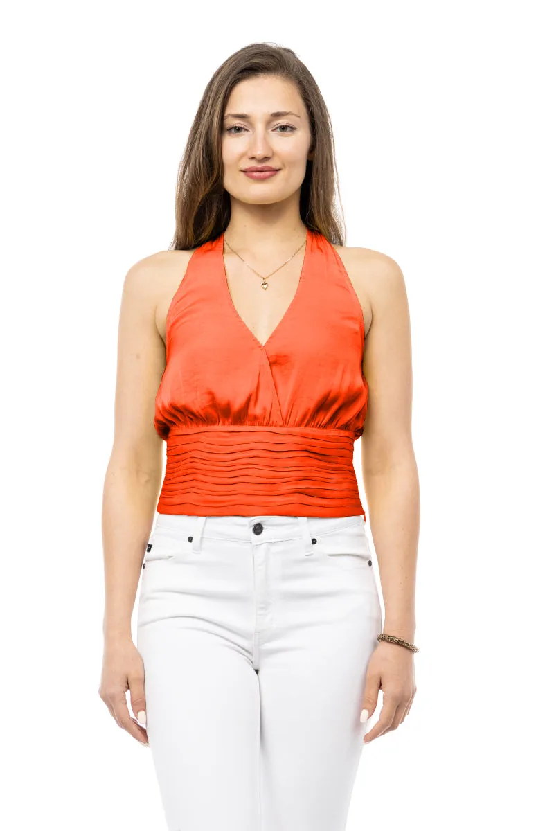 Shirred Waist Halter Top