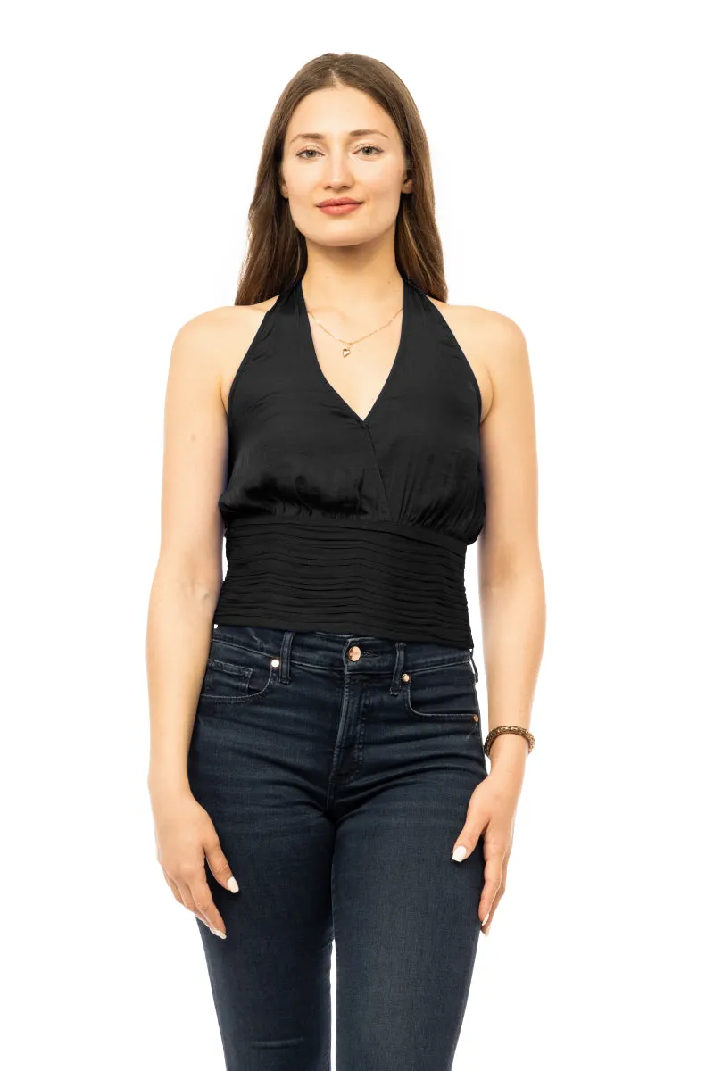 Shirred Waist Halter Top