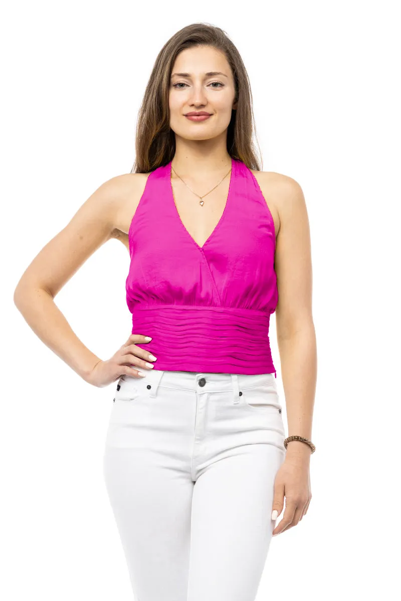 Shirred Waist Halter Top