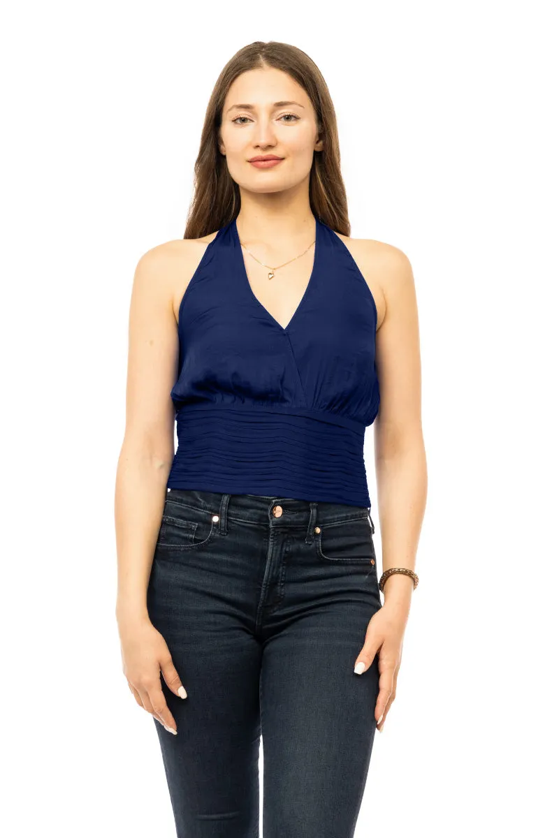 Shirred Waist Halter Top