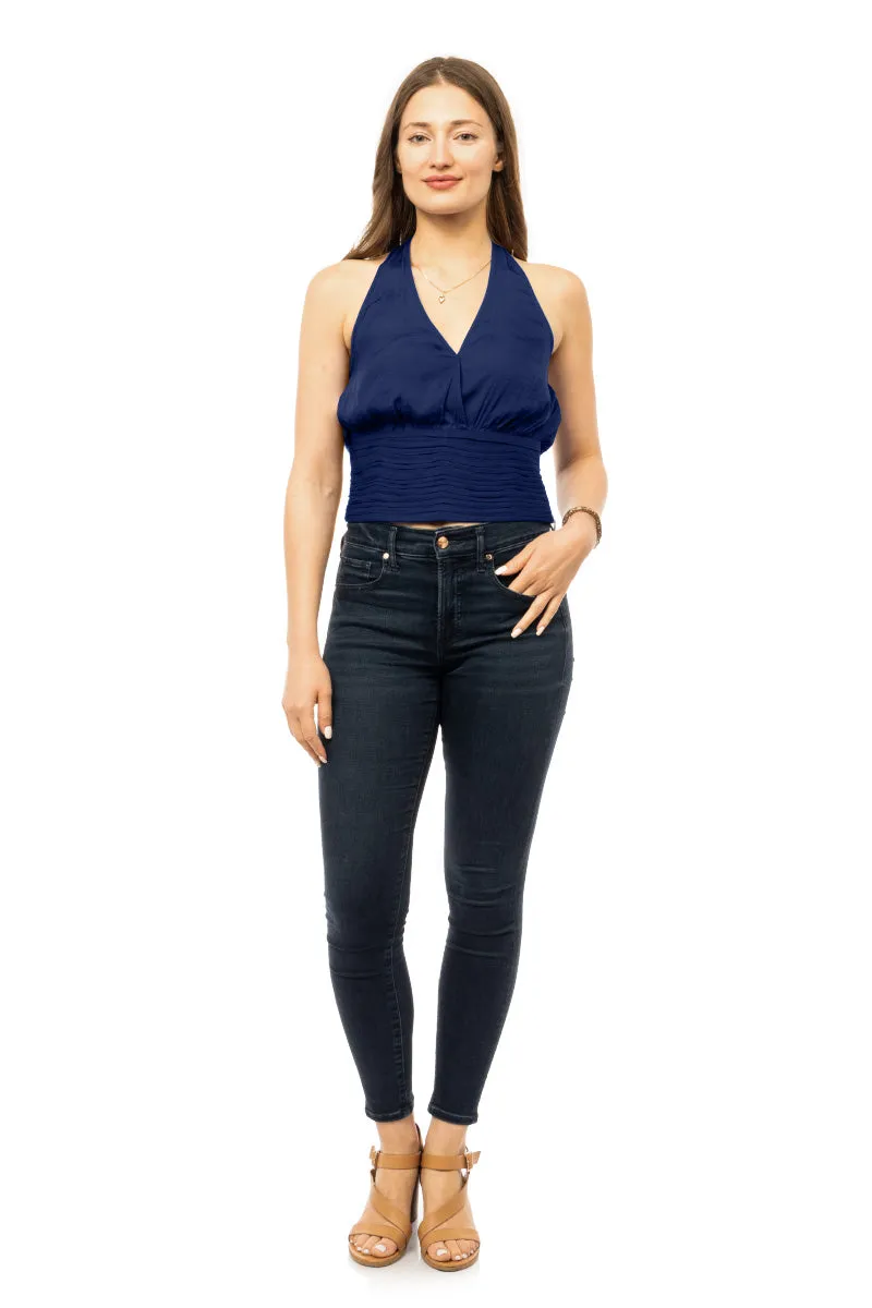 Shirred Waist Halter Top