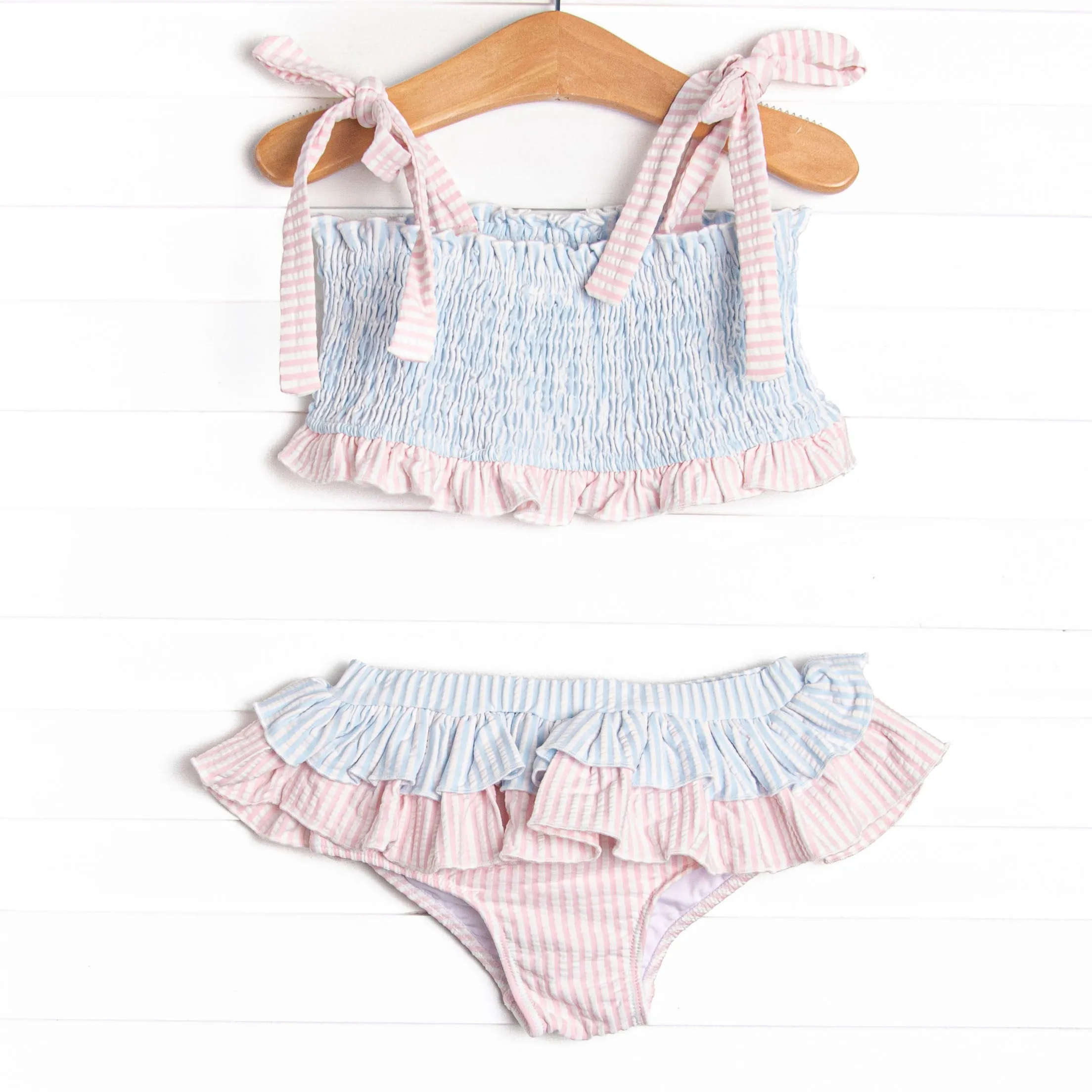 Simply Seersucker Bikini, Blue
