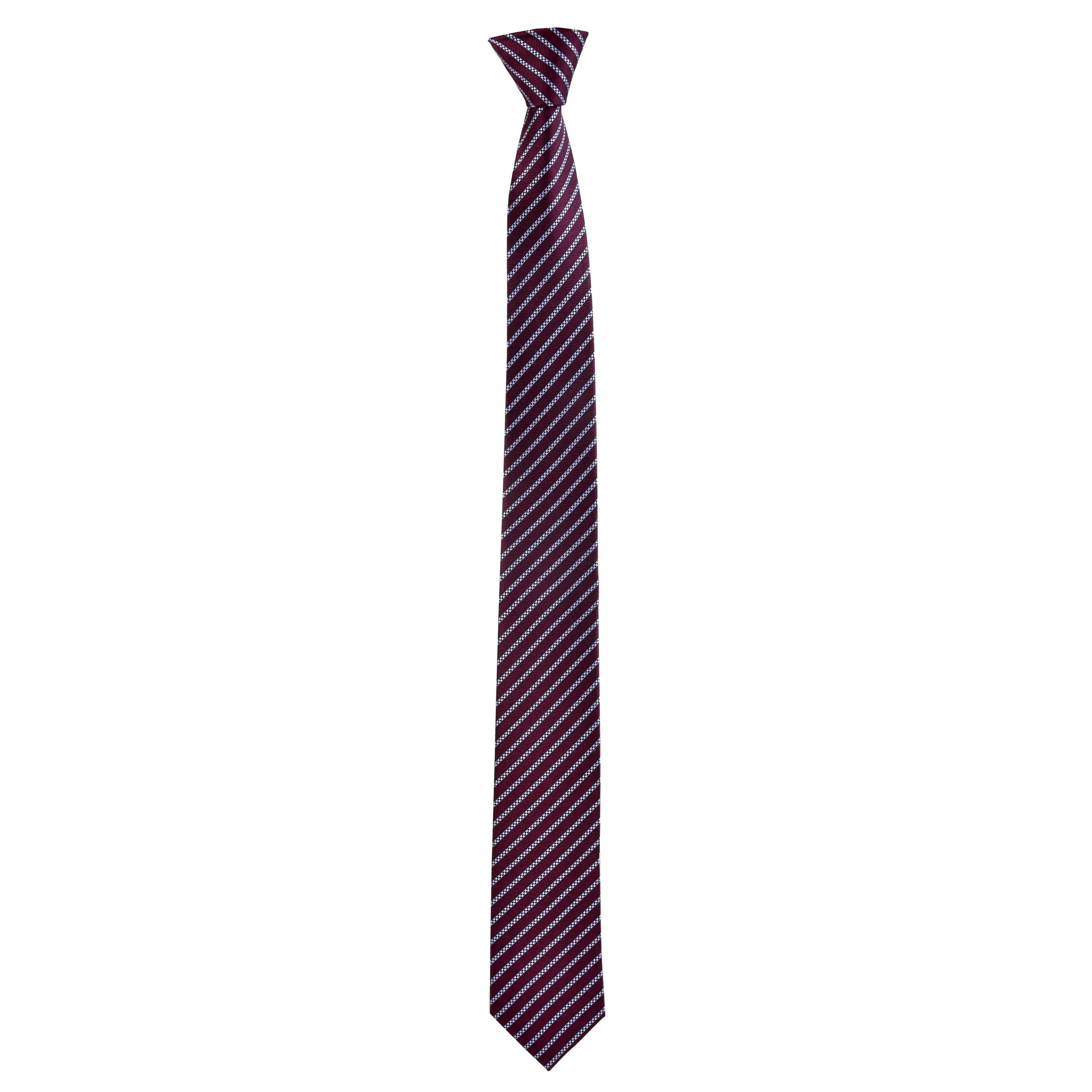 Skinny Lined Haig Tie in Maroon