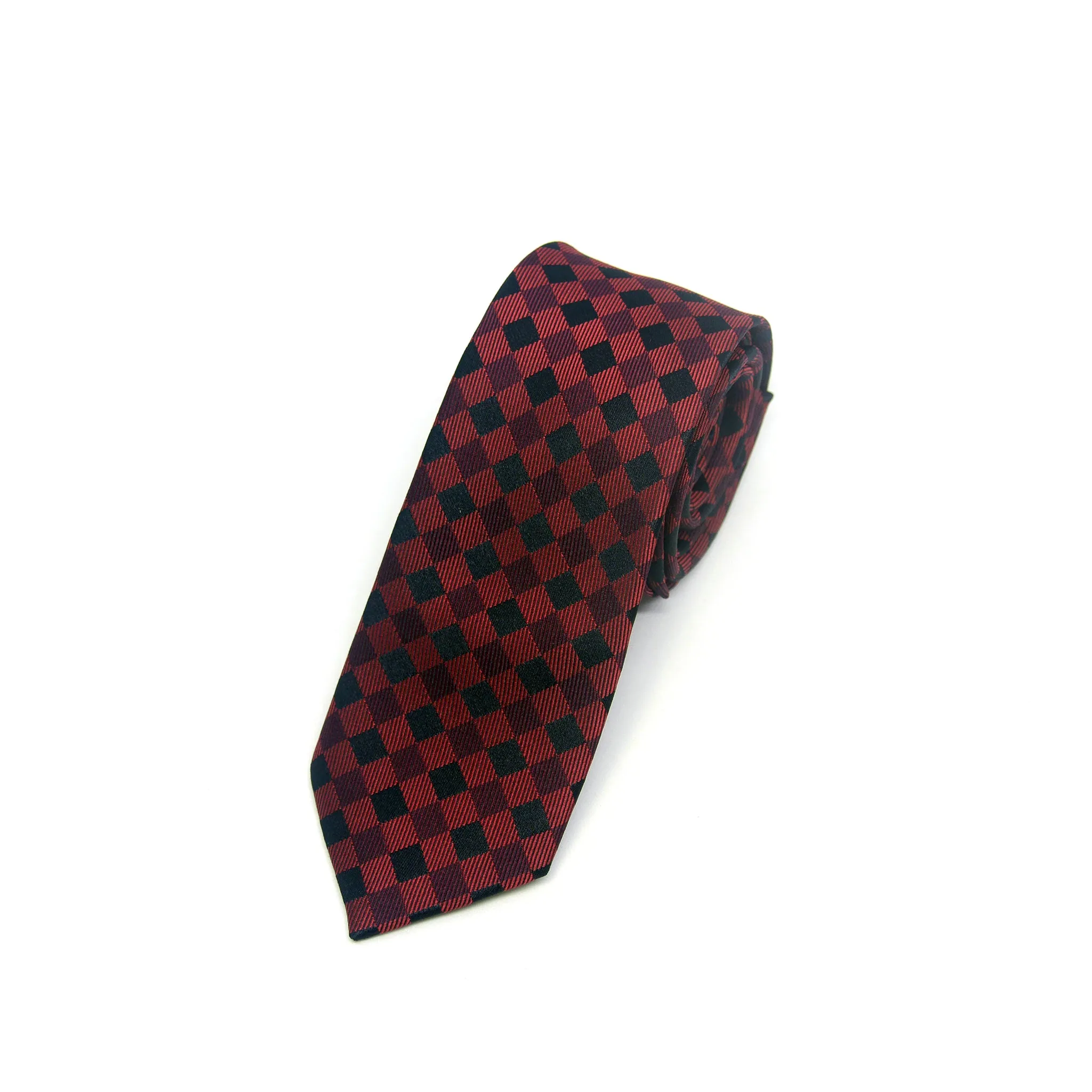Skinny Printed Ford Tie in Red