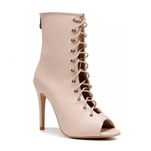Sofiya True Nudes - Shade 2 Open Toe Latin Dance Bootie (Street Sole)