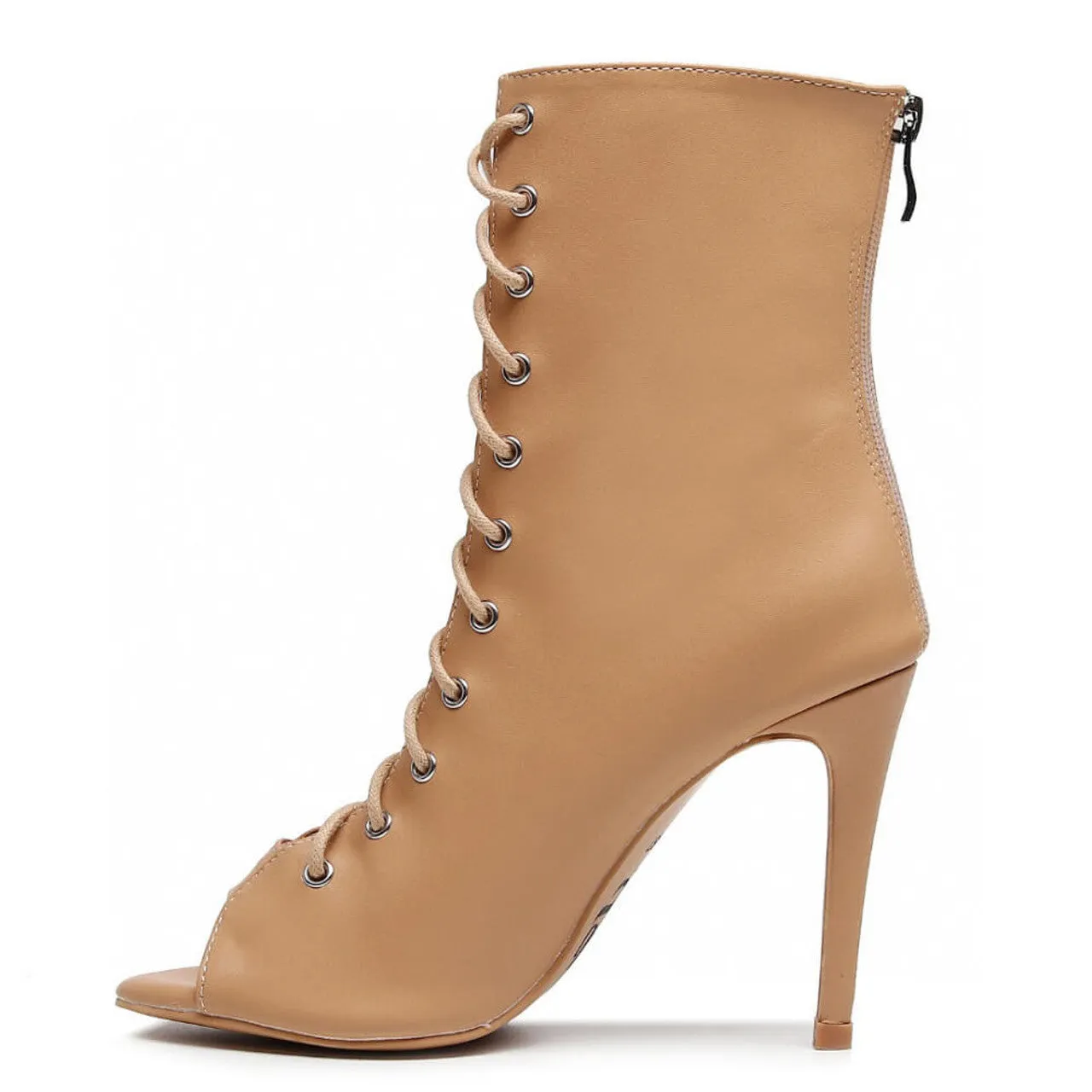Sofiya True Nudes - Shade 3 Open Toe Latin Dance Bootie (Street Sole)