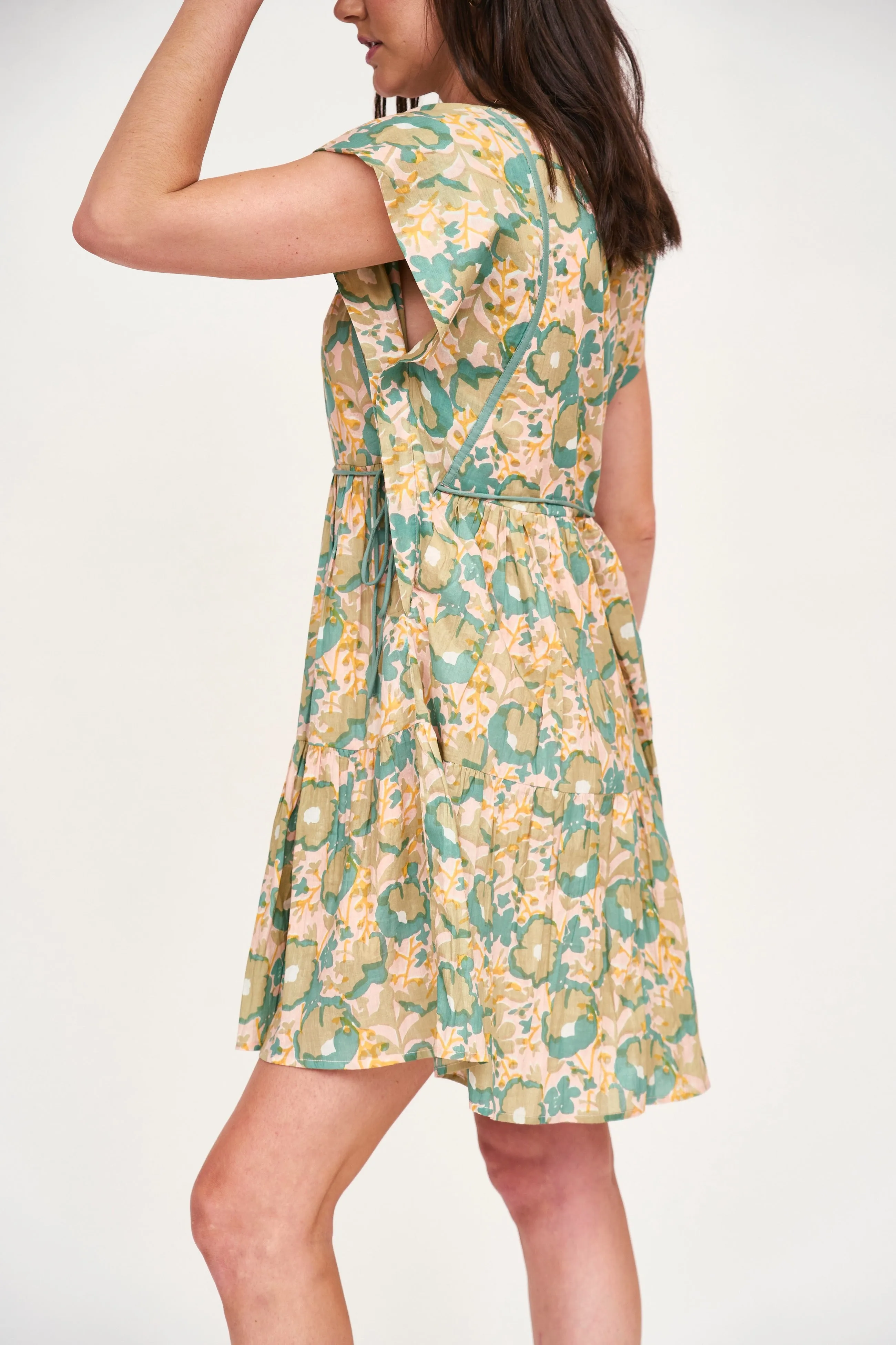 Sonoma Short Dress in Olive Bloom