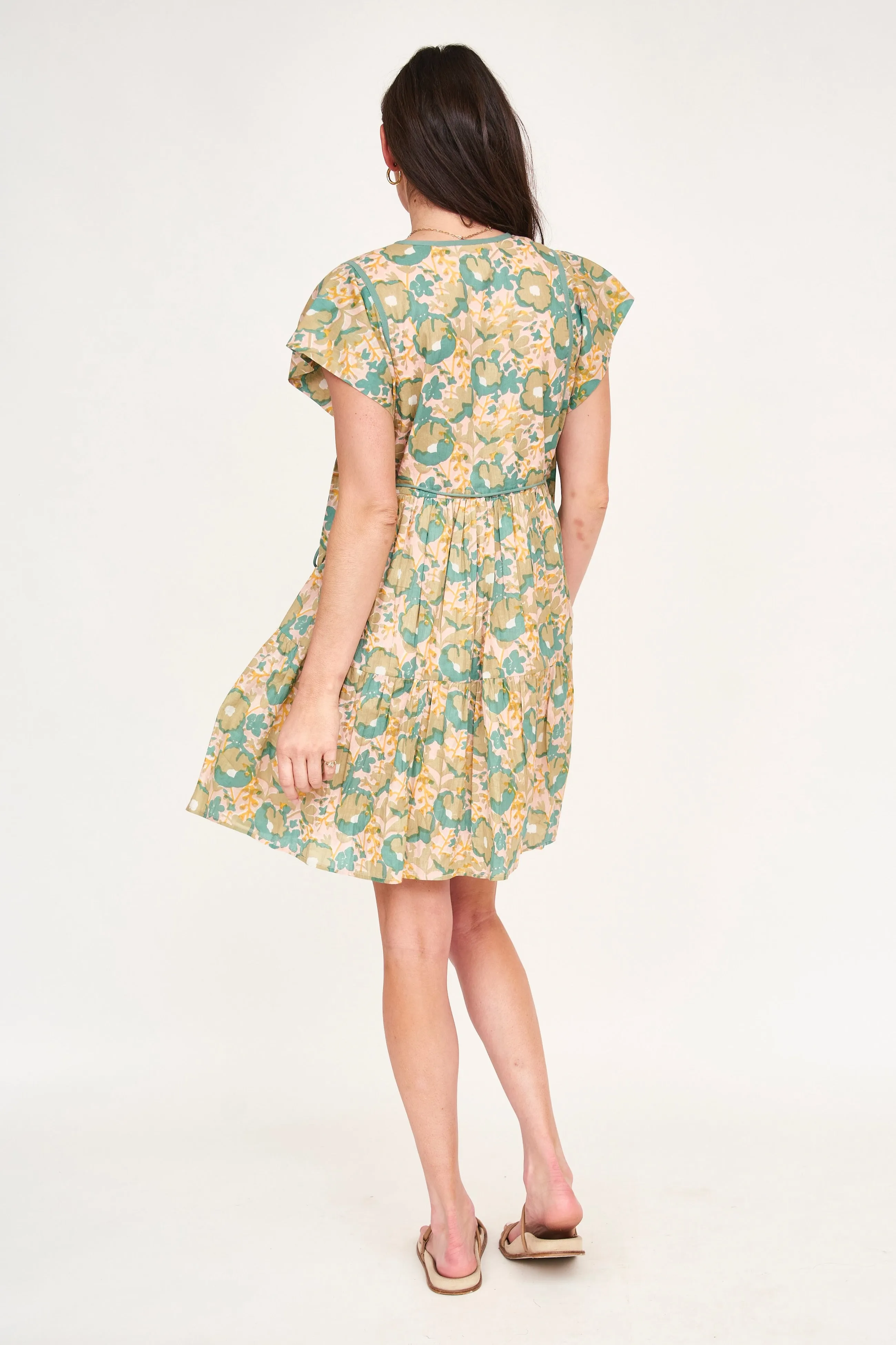 Sonoma Short Dress in Olive Bloom
