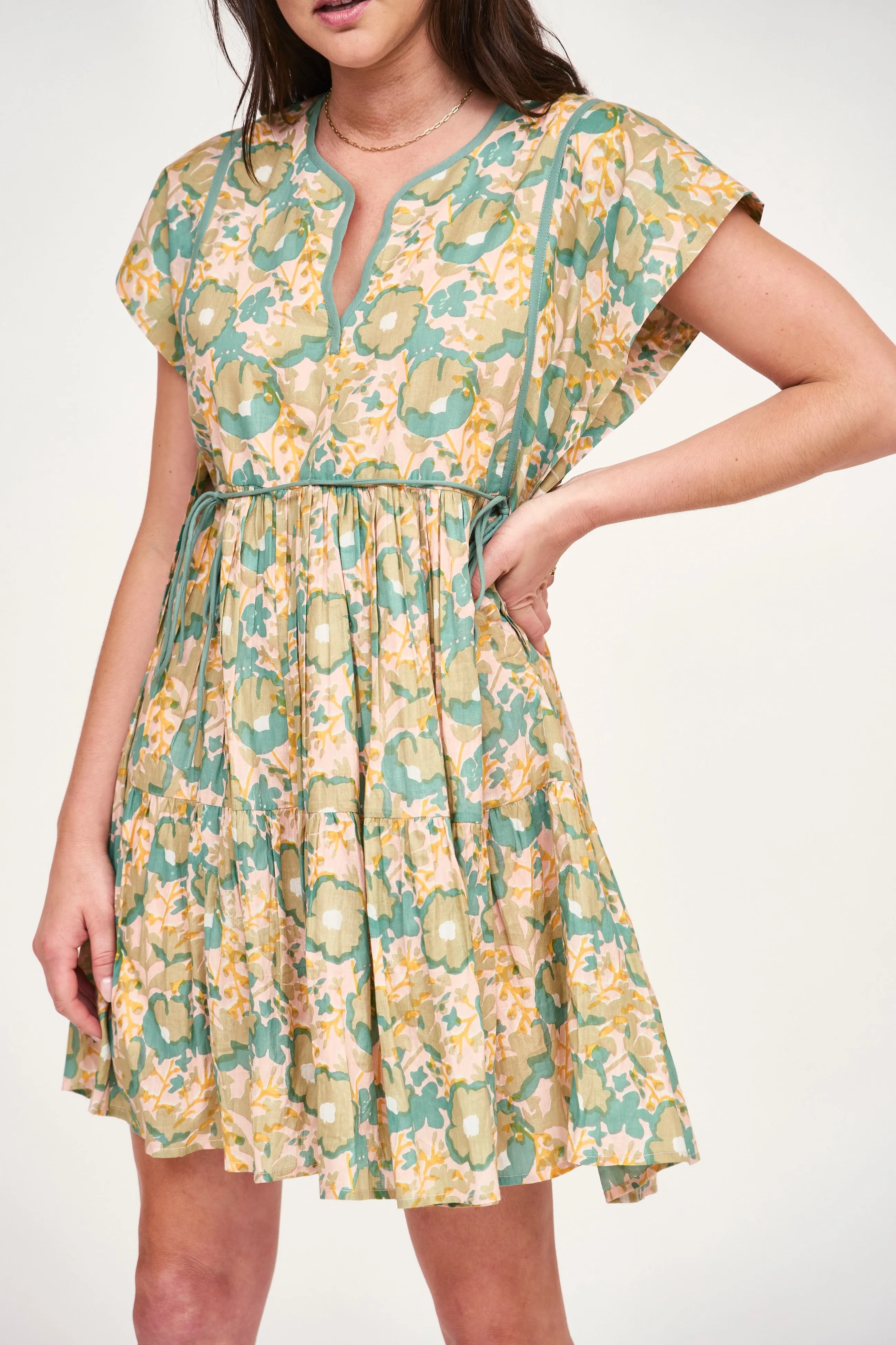 Sonoma Short Dress in Olive Bloom