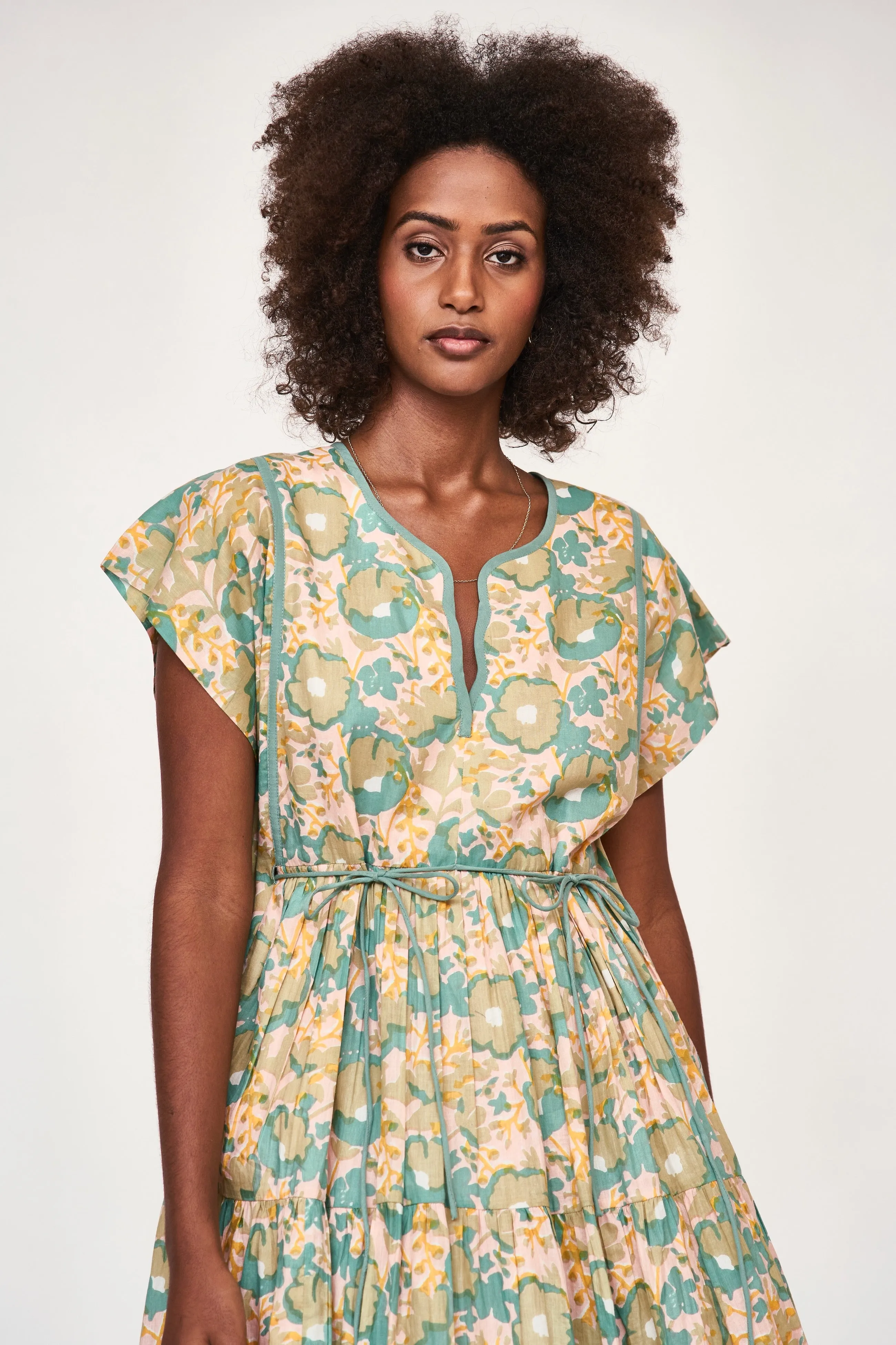 Sonoma Short Dress in Olive Bloom