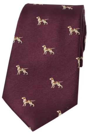 SOPRANO Fox Hounds Silk Country Tie - Wine